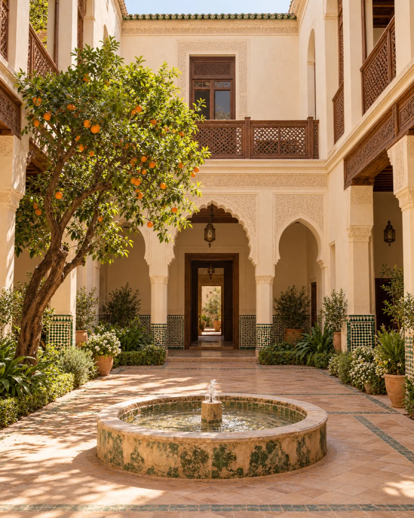 The same courtyard restored