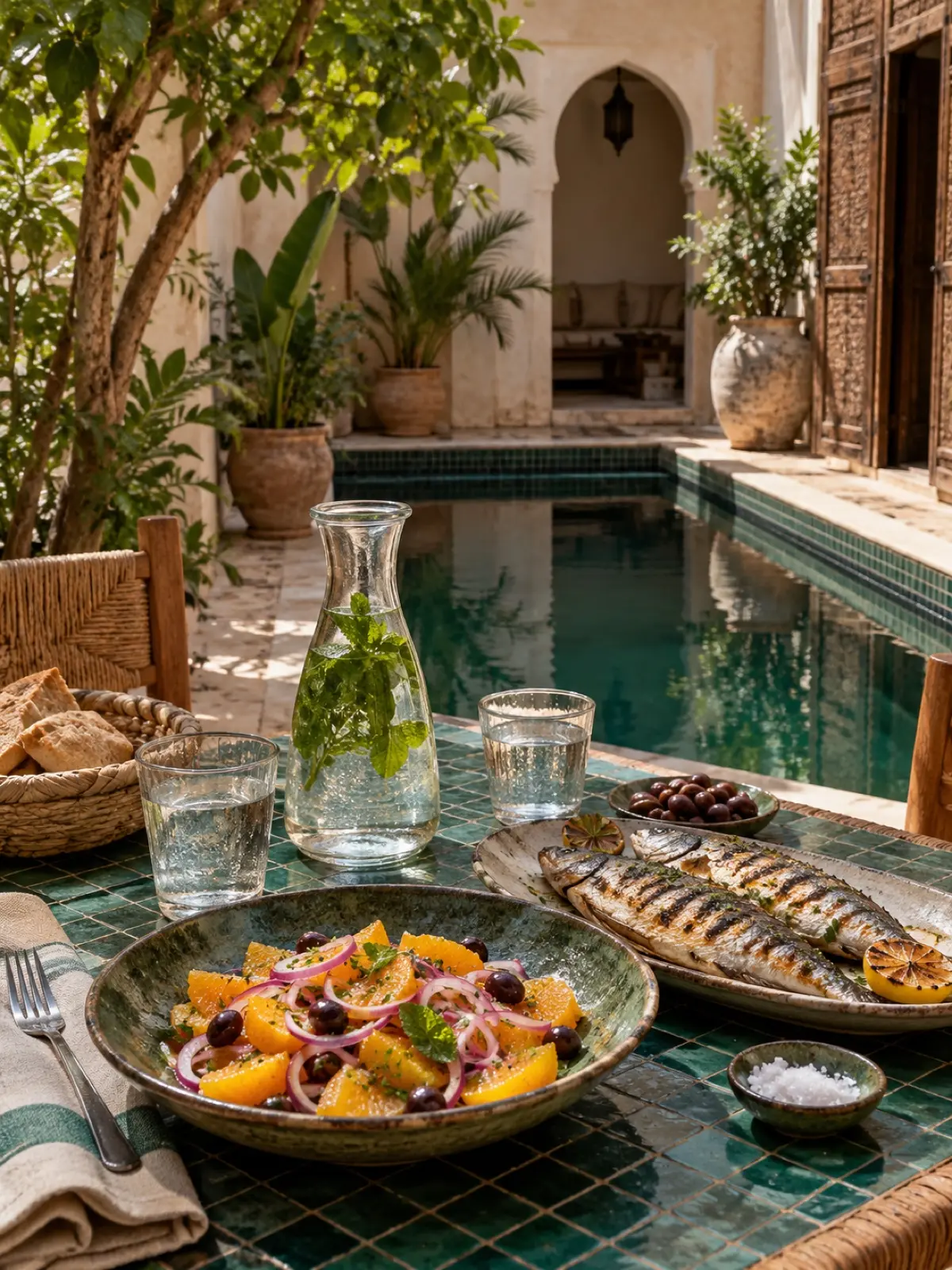 Lunch by the pool