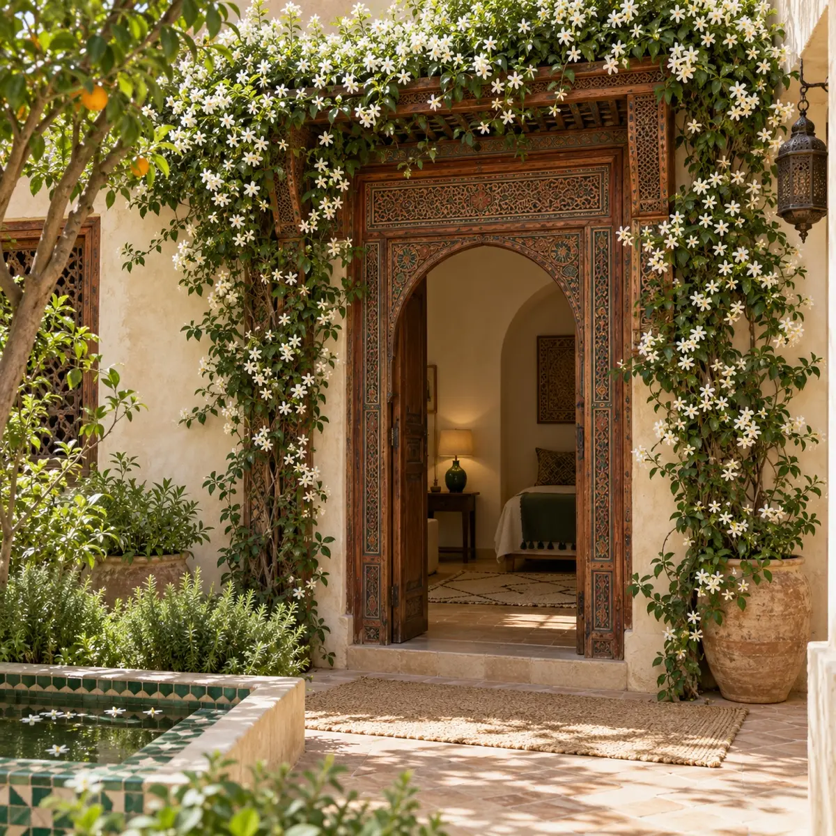 The jasmine bed in the garden
