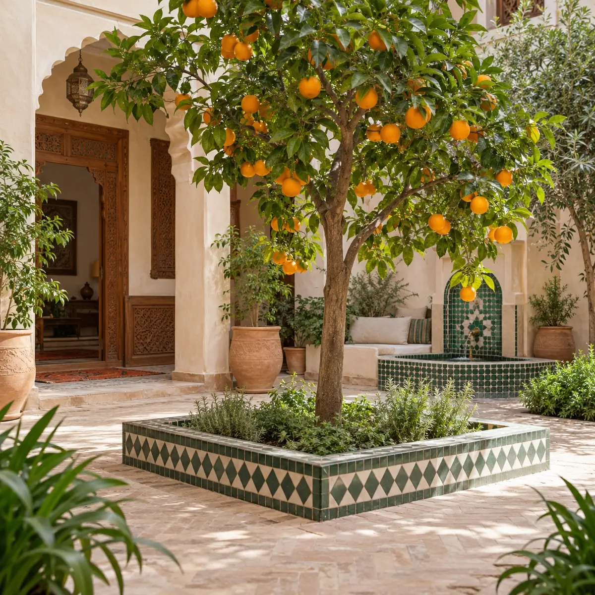 The orange bed in the garden